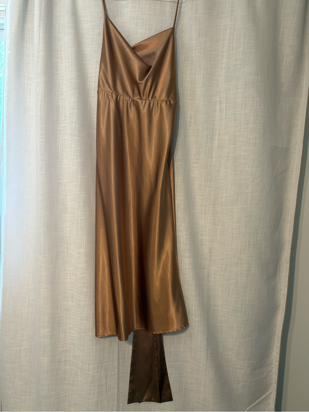Birdy Grey Metallic Bronze Slip Midi Dress